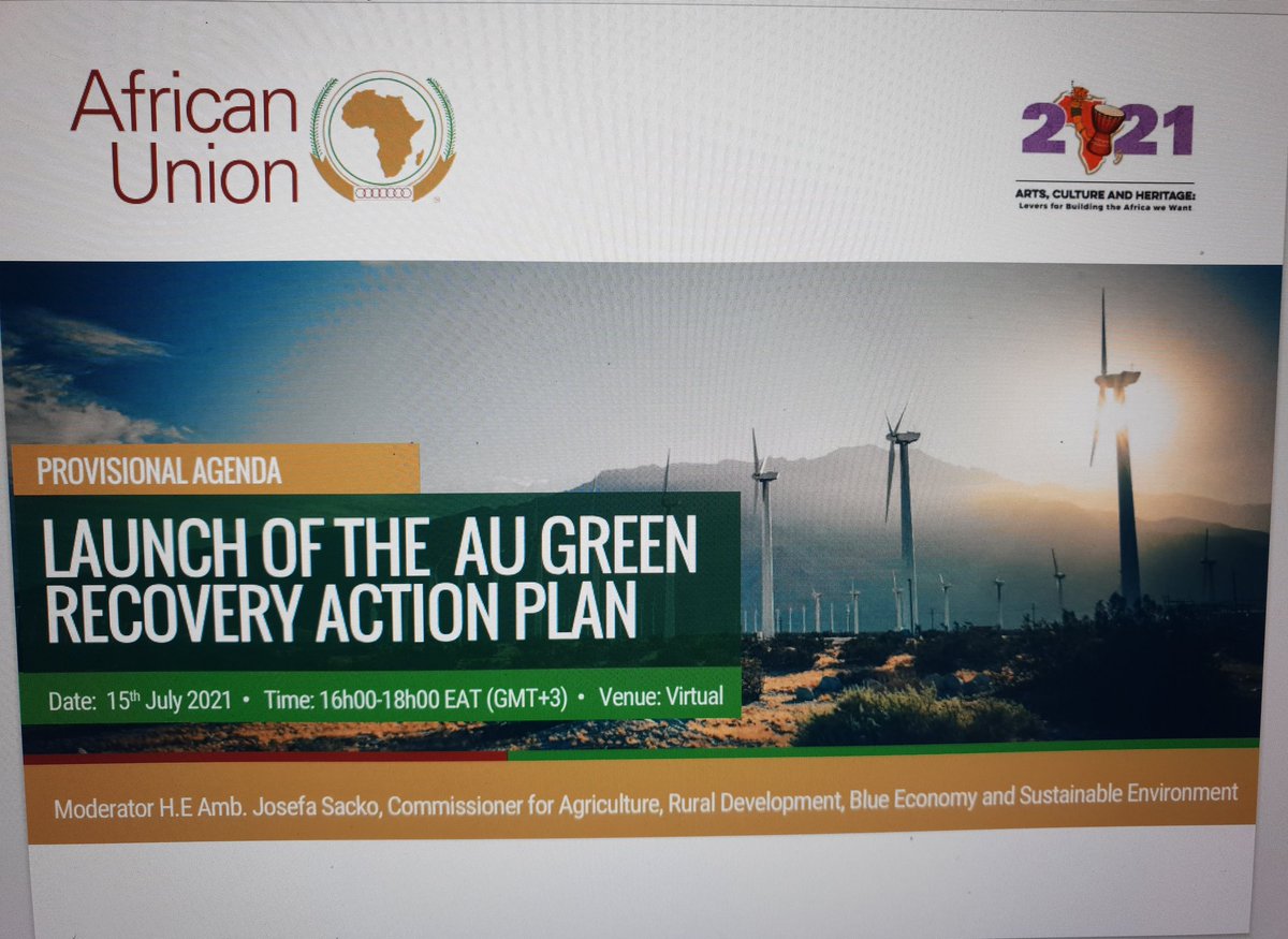 JosefaSacko's tweet photo. Today, we launched the #GreenRecovery Action Plan to help tackle challenges of #COVID19 recovery and #ClimateChange. Prioritizing climate Finance, renewable energy, resilient agriculture, resilient cities, Land use and #biodiversity.
@_AfricanUnion 
@AU_DARBE https://t.co/xTsEtTAY8d