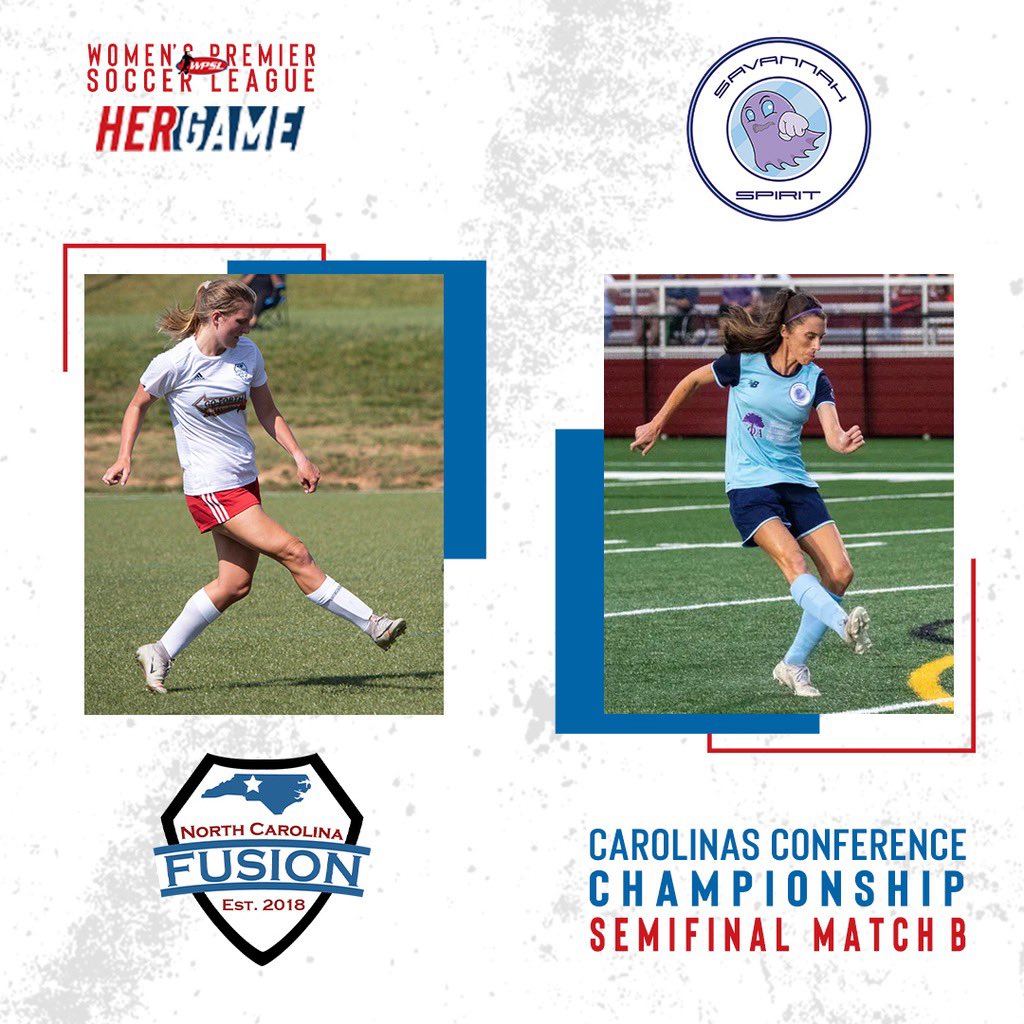 Women’s Premier Soccer League (@wpsl) on Twitter photo The second semifinal match of the Carolinas Conference Championship tournament takes place tonight, as <a href="/NC_Fusion/">NC Fusion</a> meets the <a href="/SAVSpiritSC/">Savannah Spirit WPSL</a>!
The winner will advance to face the <a href="/CharlotteEagles/">Charlotte Eagles</a> for the conference title on Saturday. #HerGame The second semifinal match of the Carolinas Conference Championship tournament takes place tonight, as <a href="/NC_Fusion/">NC Fusion</a> meets the <a href="/SAVSpiritSC/">Savannah Spirit WPSL</a>!
The winner will advance to face the <a href="/CharlotteEagles/">Charlotte Eagles</a> for the conference title on Saturday. #HerGame