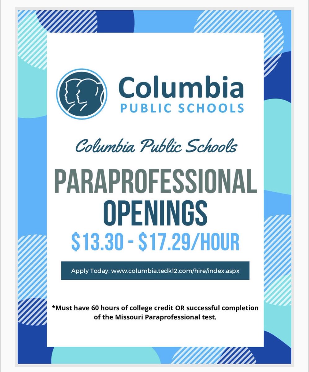 Come be part of #CPSBest Apply: columbia.tedk12.com/hire/index.aspx