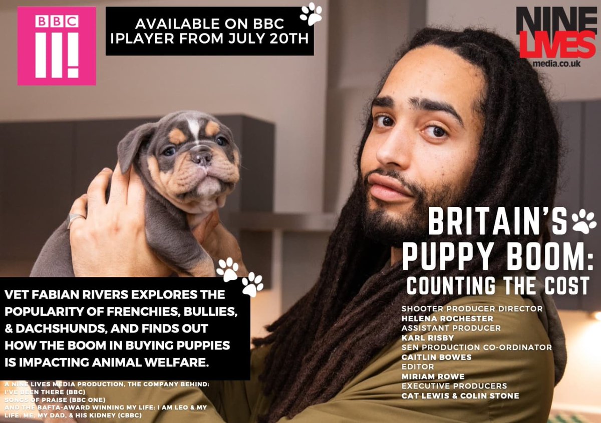 dreadyvet's tweet image. 🚨🚨 My new TV documentary 🚨🚨

Something I&apos;ve been working on for months with @NineLivesMedia.

🐶🐶Britain&apos;s Puppy Boom: counting the cost 🐶🐶

This is a documentary looking into the puppy boom, the breeding, the money, the reality... 💷🤔 😪

BBC iPlayer, Tuesday July 20th.