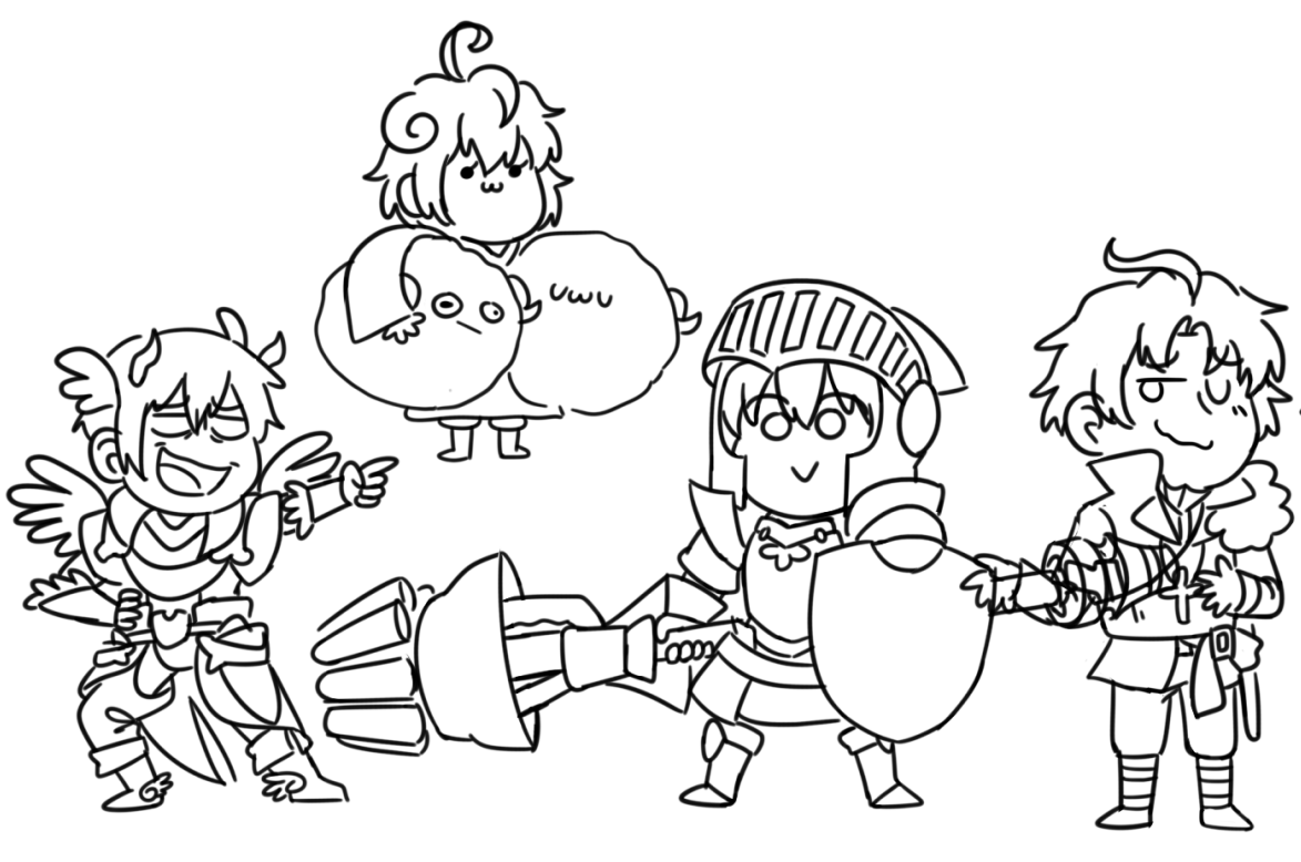 Here's my unfinished new #FGO bronzes WIP I have from 2 years ago, reason: this chibi style was so wrong and I want to give up.