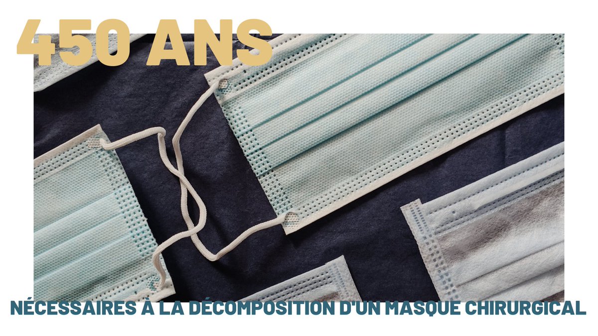 echo_cube's tweet photo. La crise sanitaire = nouveaux fléaux pour l’environnement : Attardons nous 1 minute sur les #masques jetables. Même s’il n‘existe pas de #chiffre précis, ces masques peuvent mettre jusqu’à 450 ans à se décomposer pour se transformer en #microplastiques. 😷 Vous le saviez ? https://t.co/u4ngE8t0br