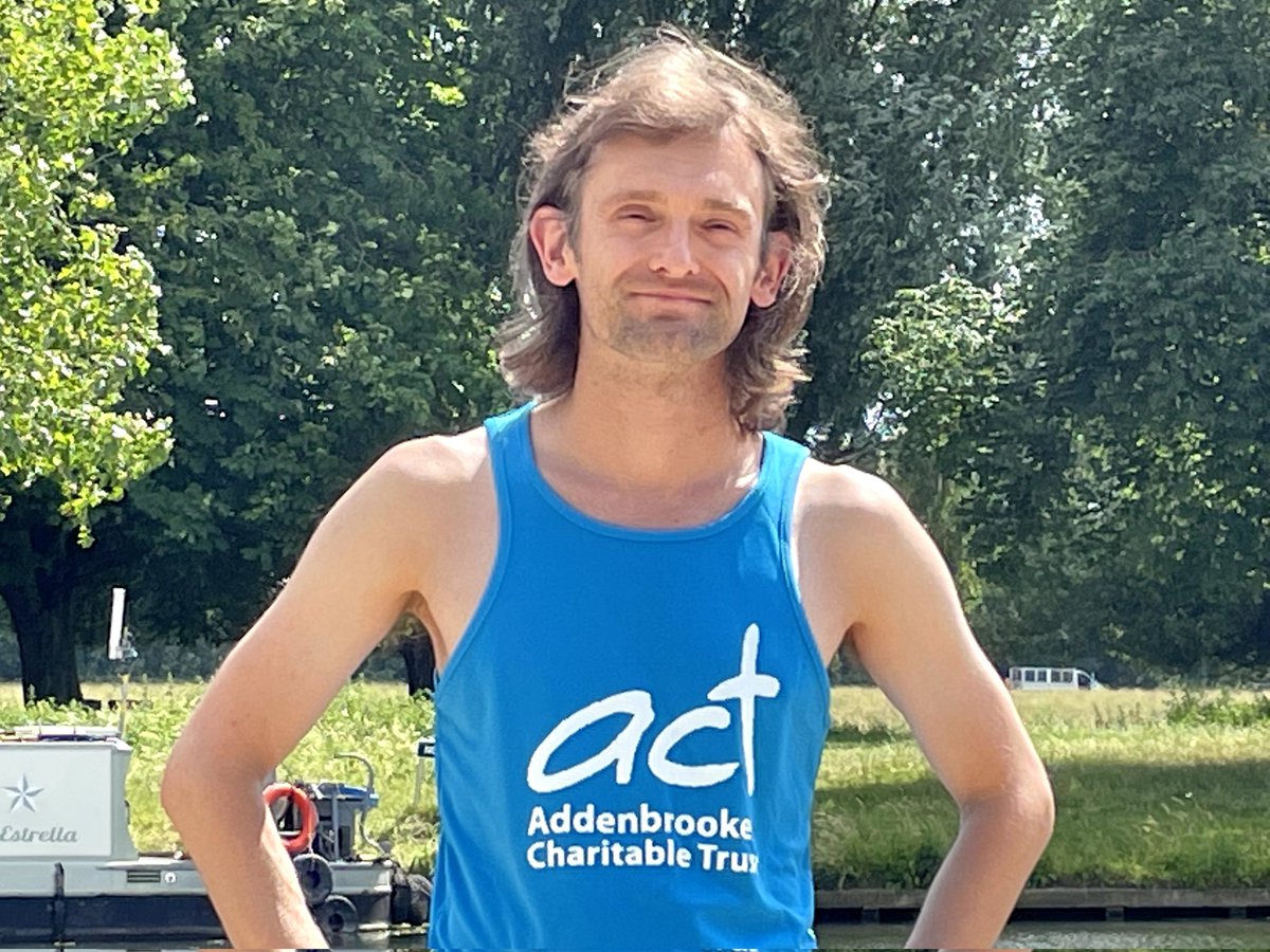 QuiteLikeChris's tweet photo. I think I'm officially running for #TeamAddenbrookes now - my @ACTcharity vest arrived yesterday and I took it out for a spin along the river.

#run4act #ACTcharity #NHS #marathon #fundraising #running #MentalHealth

1/n https://t.co/3PCK4z46AF