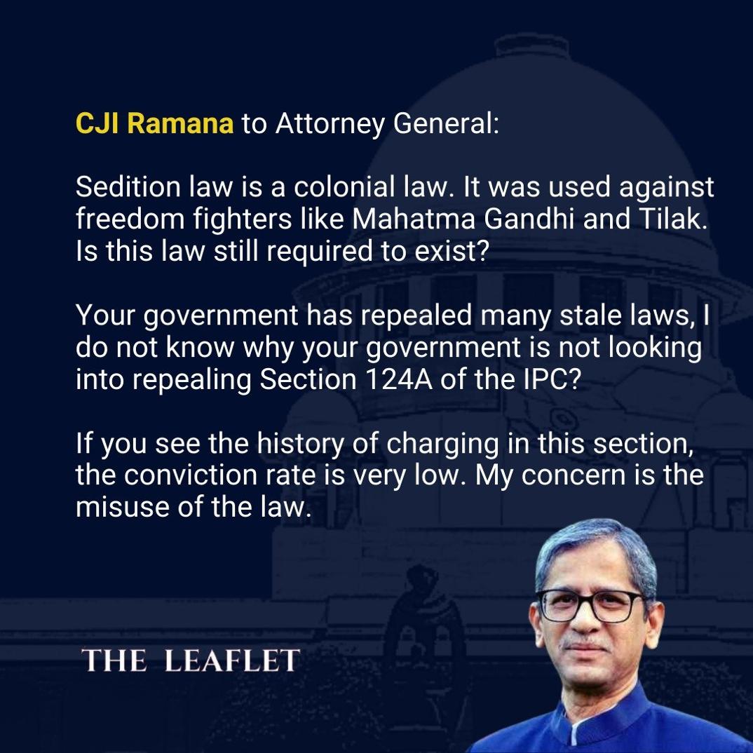 This draconian Sedition law must go. 
This is an anachronistic cruel abhorrent law invoked by British for challenging the Sovereign Crown. 
Used today to crush freedom of expression &amp; dissent. 
Must be erased from the statutes in our secular democratic Republic.