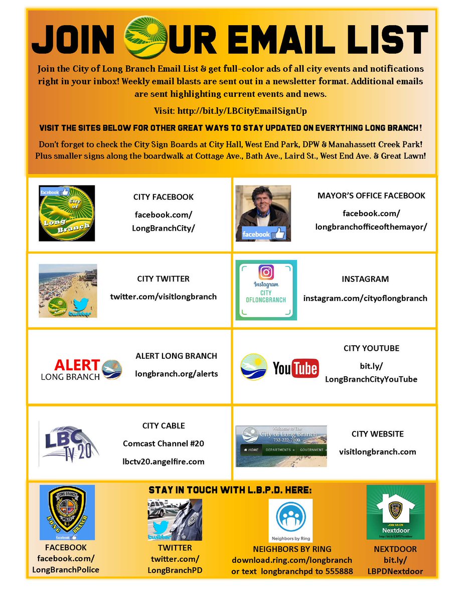 visitlongbranch's tweet photo. Join our Email Blast!
https://t.co/LiGN9qtoYM
Or stay informed via Facebook, Twitter, Instagram,.... the list continues!
#VISITLONGBRANCH https://t.co/aAT45zam4o