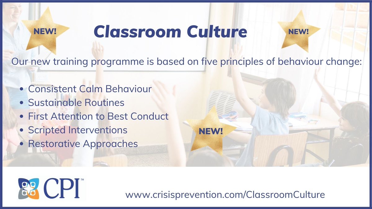 CPI_Ed's tweet photo. Our new Classroom Culture training programme helps to foster a positive classroom environment. Find out more about how it can help your school.
👇
https://t.co/3qLGzlJ84l
@MiddleLeaders @incensu
#Education #Behaviour #5Principles #ClassroomCulture https://t.co/ElpGiWDDc8