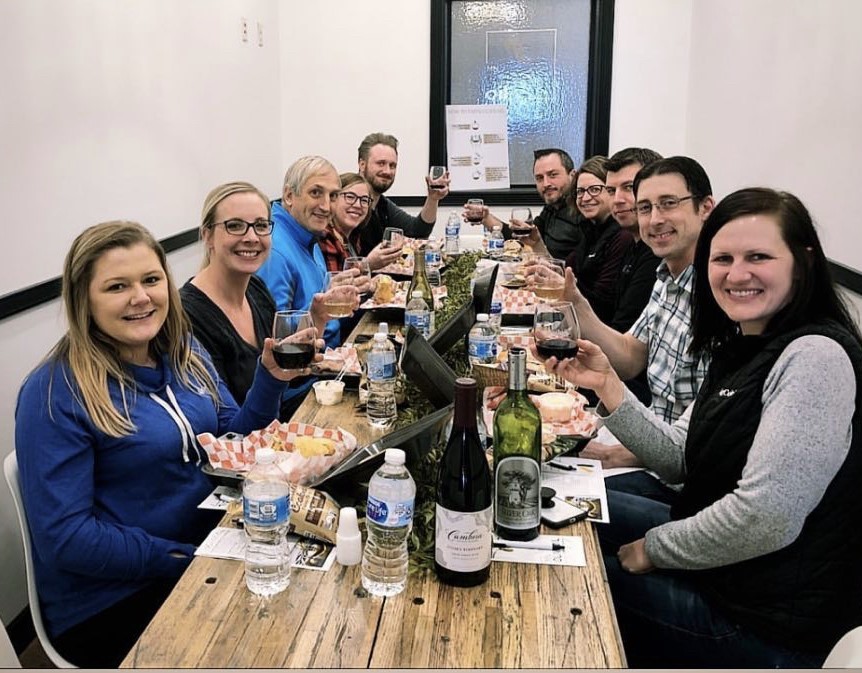 #TBT to the time our Minnesota team had a wine-tasting lunch break. We love supporting our customers, especially when it involves a great bottle of wine! #agtech #AgCode #farmmanagementsoftware #agriculture #farming #myjobdependsonag #wine #wineindustry
