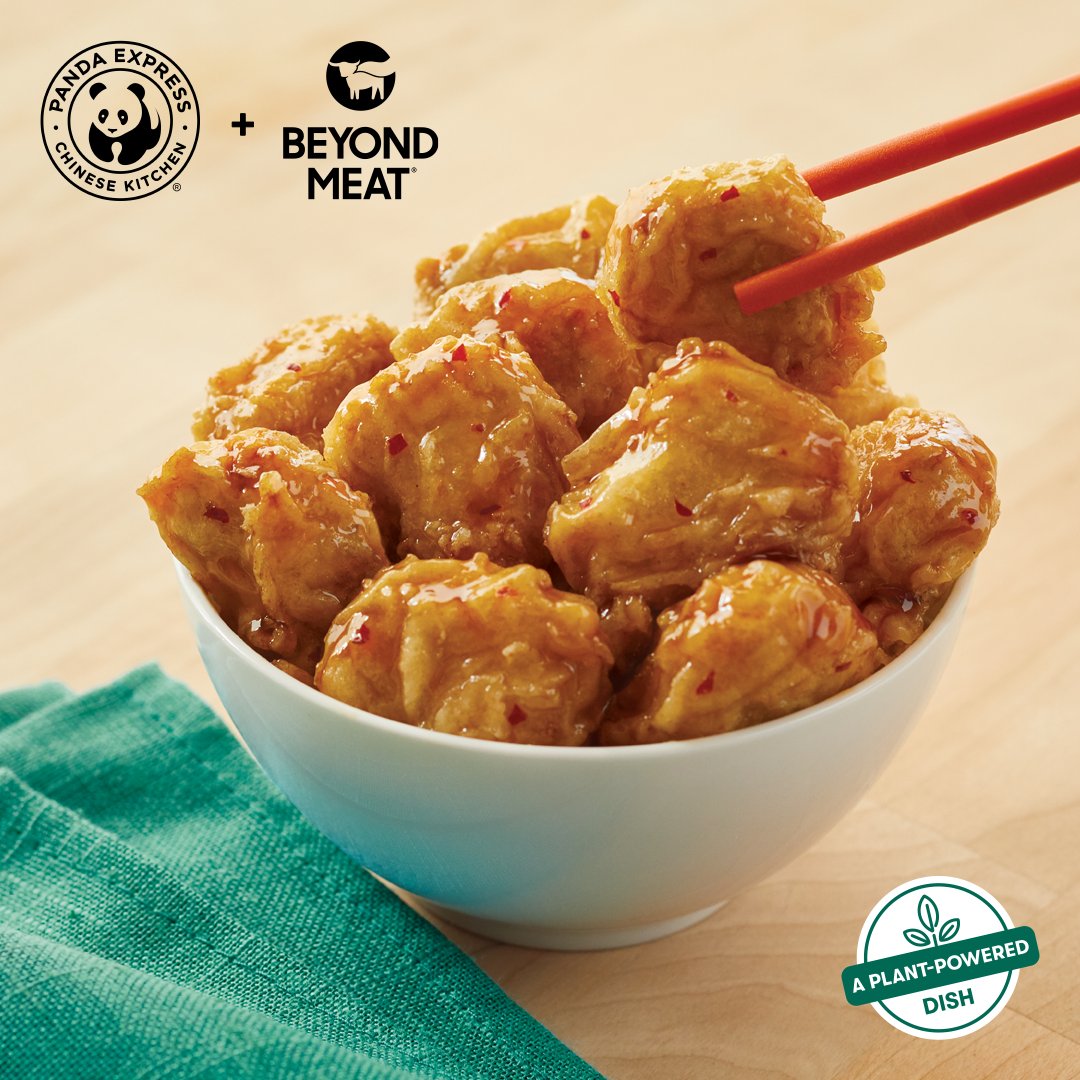 PandaExpress's tweet photo. Happy #NationalOrangeChickenDay! Original Orange Chicken lovers & plant-based lovers can all feel the ๐งก because we partnered with @BeyondMeat to bring you Beyond The Original Orange Chicken! Available 7/26 in select locations. Learn more at https://t.co/6ADCtA6lDb #PandaBeyondOC https://t.co/UVmrwA1TT4