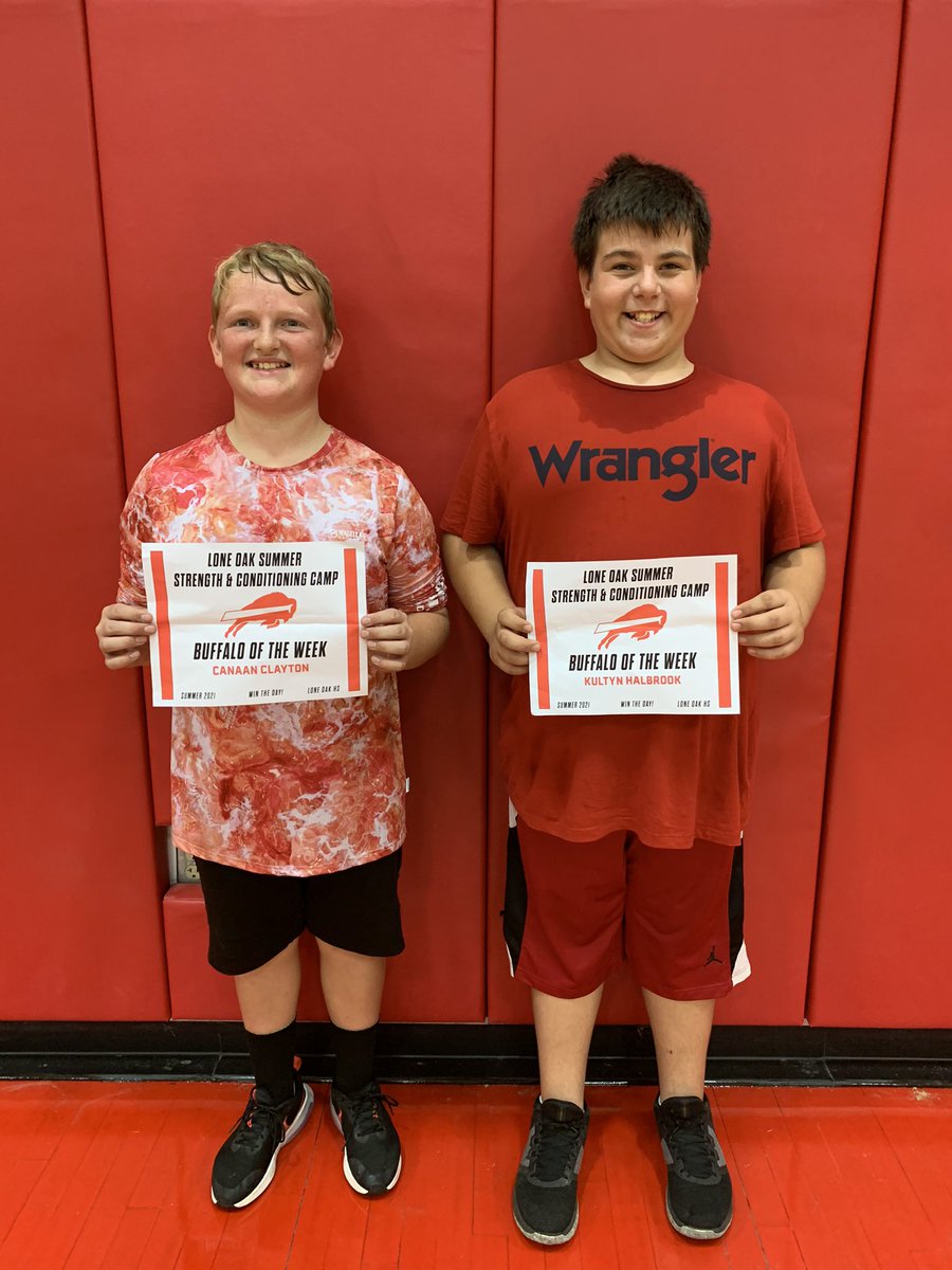 Shout out to our Junior High Buffalos of the Week Canaan Clayton and Kultyn Halbrook! Keep working and getting better guys! #buffalospeed