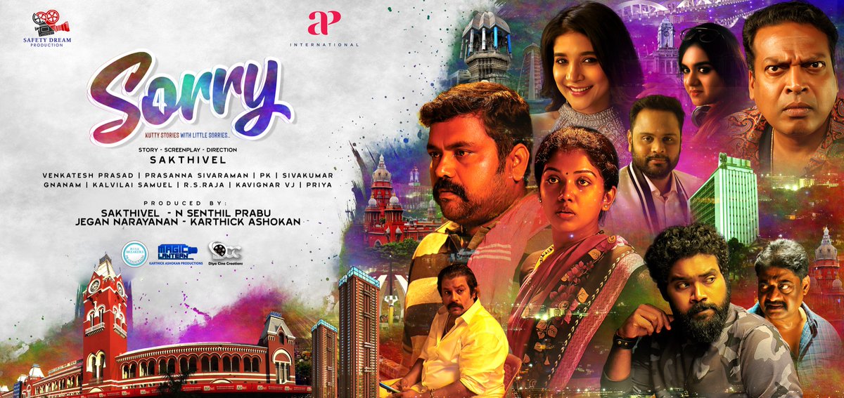 VijaySethuOffl's tweet photo. Happy to share #Sorry ( anthology ) first look poster. Congrats team.

@APIfilms @kaaliActor  @Riythvika  @ssakshiagarwal  @DanielAnniePope @ActorMuthukumar @KarthickAshokan @DirectorSakthi @nsenthilprabu @Jegan_Narayanan @PrasannaSivaram @PRO_Priya @spp_media https://t.co/FsfsXcdMBL
