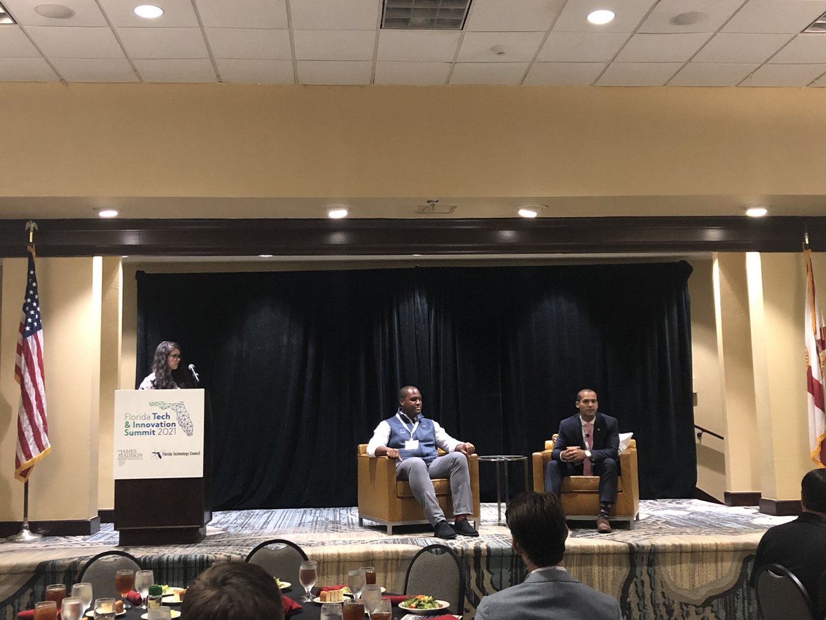 JmsMadisonInst's tweet photo. Closing out #JMITechSummit2021 on a discussion with David Clark and @GarrettJohnson on how Florida can boost government tech. #flapol https://t.co/bXnqJGypvJ