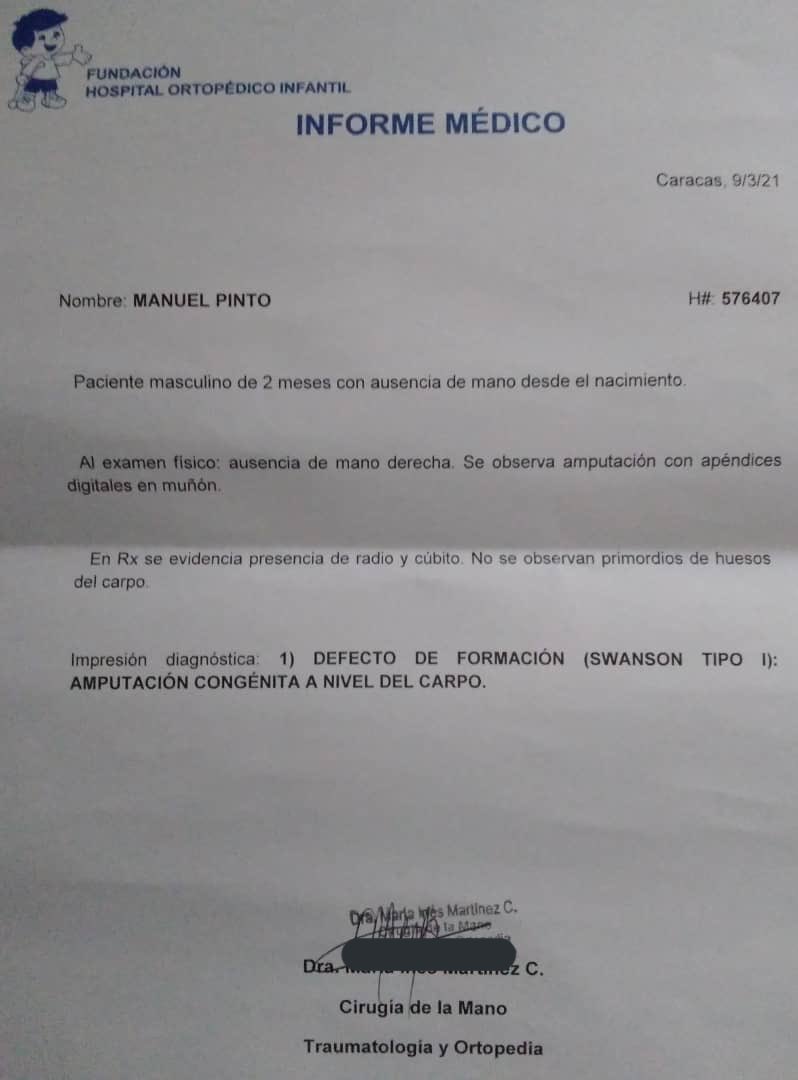 CarlosOcariz's tweet image. Amigos, él es Manuel Salomon tiene 7 meses y nació sin su mano derecha. 

Estamos buscando una prótesis cosmética de silicón (derecha) el tamaño más pequeño.

Si alguien puede donarla o sabe donde podemos ubicarla por favor contáctenos: +58 424-2772479 

GRACIAS