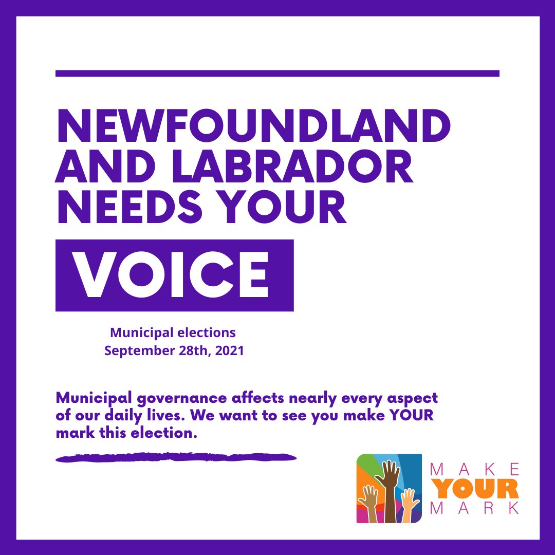 MakeYourMarkNL's tweet photo. Municipalities are where policies are made and communities are grown. We want leaders at council tables learning alongside other leaders and challenging them to make changes. YOU have a chance to make changes for a better tomorrow. Make Your Mark on September 28, 2021 https://t.co/tQc3Vy5Gqy