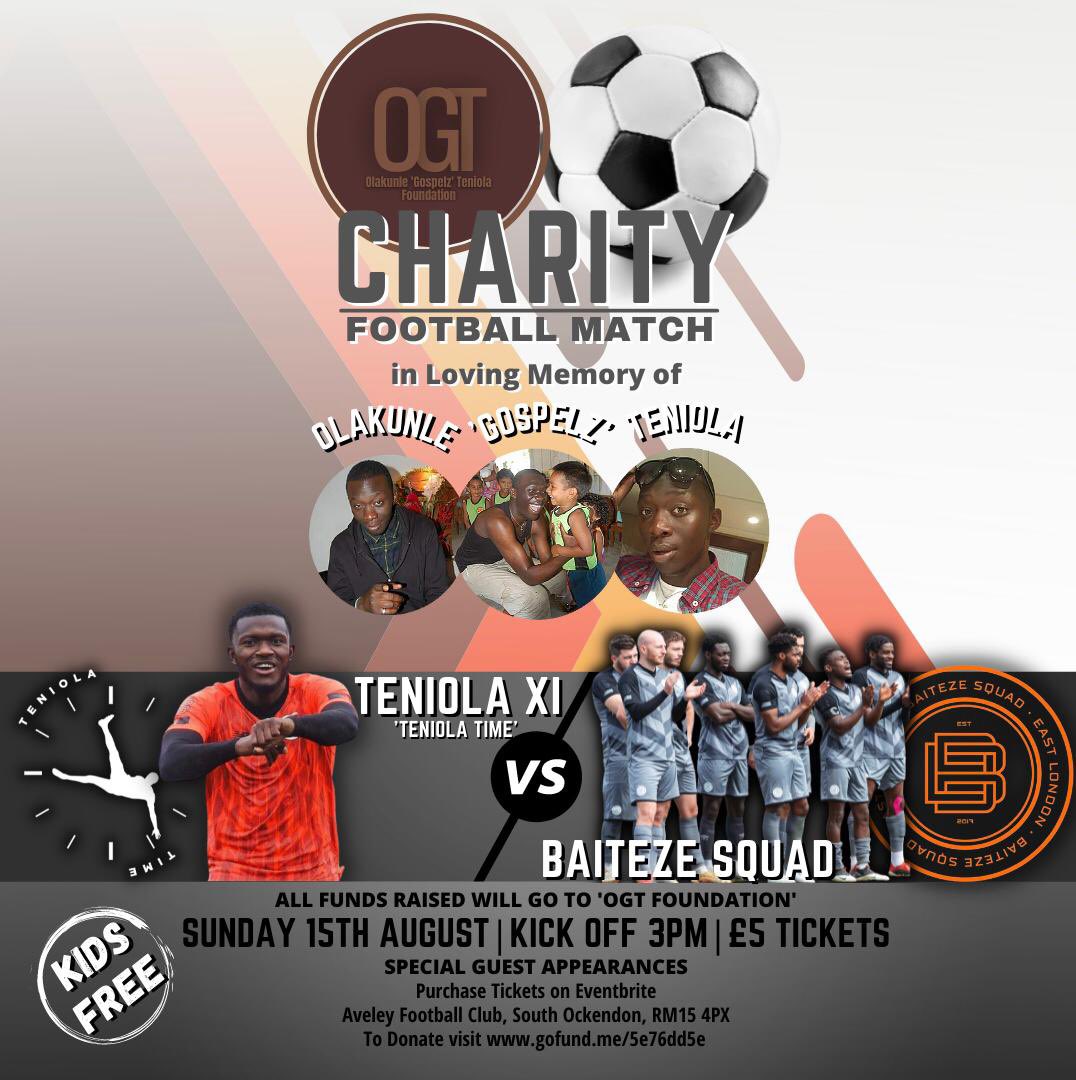 Teniolatime In 10 Year Memory Of My Big Brother Olakunle Gospelz Teniola We Will Be Hosting A Charity Football Match Going Up Against My Bros Baitezesquad For The