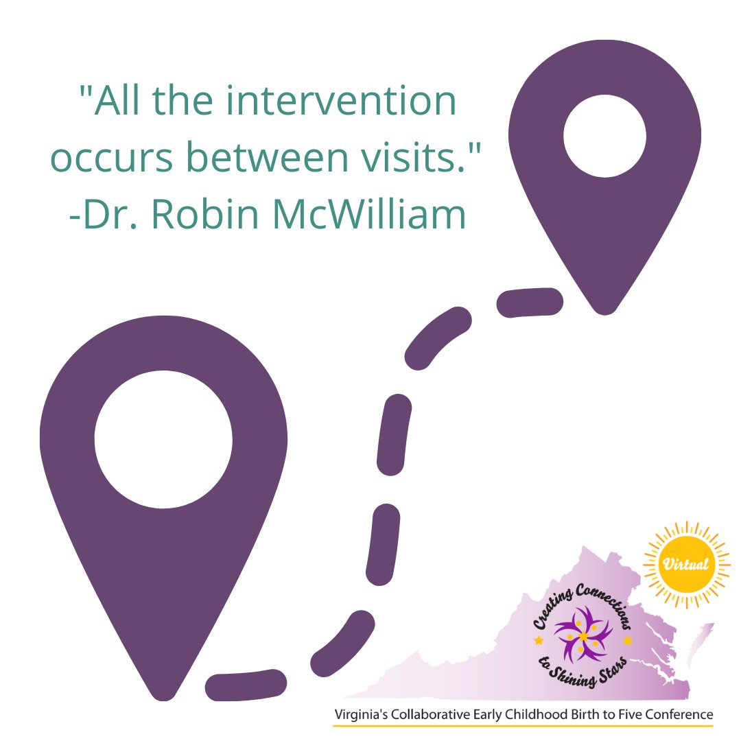 veipd's tweet photo. Attending Creating Connections to Shining Stars today?
Our Keynote Speaker, Dr. Robin McWilliam shared, "All the intervention occurs between visits."
What's your key takeaway?
#CCSS2021 #CCSSVirtual2021 https://t.co/3NdgoJyHE0