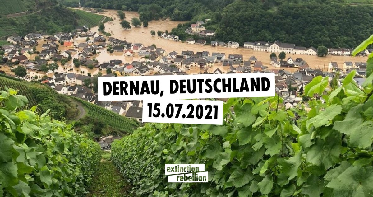 ExtinctionR_DE's tweet photo. Wir sind fassungslos über die Zerstörung und das Leid, die Menschen in NRW &amp; RP, aber auch in BeNeLux ereilen. Wir sind aber auch wütend über die unangemessene Politik angesichts der #Klimakatastrophe.

Lasst uns rebellieren: @augustriseup in Berlin ab 16.08.
#NoMoreEmptyPromises https://t.co/k1FvEQQmvM