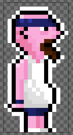 GameDev_Alex's tweet photo. Just made my Olympian player sprite for the Marlin's Olympic Game Jam #MOGjam https://t.co/p0ZSqIuBTp
