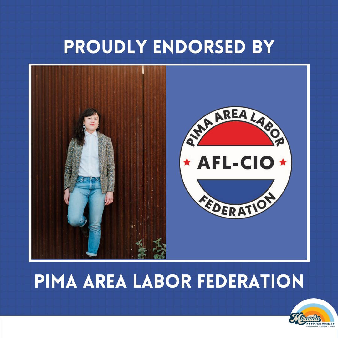 Miranda Schubert (@mirandaforward6) on Twitter photo I'm honored to receive the endorsement of <a href="/PALF_AFLCIO/">Pima Area Labor Federation, AFL-CIO</a>. They advocate for social and economic justice, strive to vanquish oppression & make our communities better for all. I look forward to working with them to advance a pro-labor agenda &strengthen the cause of working families. I'm honored to receive the endorsement of <a href="/PALF_AFLCIO/">Pima Area Labor Federation, AFL-CIO</a>. They advocate for social and economic justice, strive to vanquish oppression & make our communities better for all. I look forward to working with them to advance a pro-labor agenda &strengthen the cause of working families.