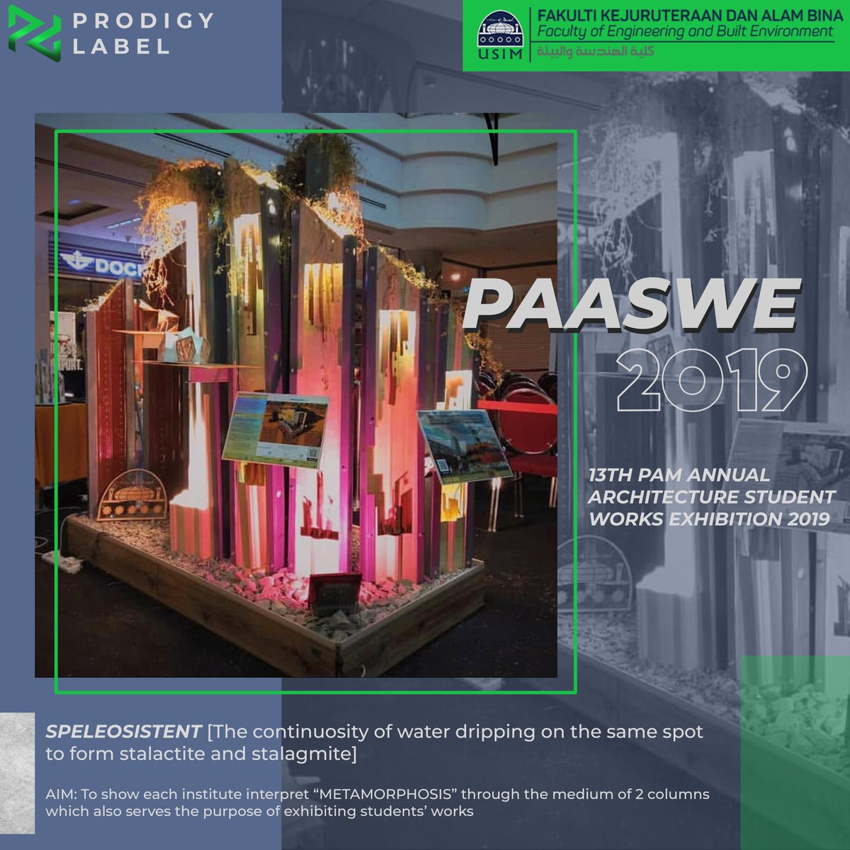 ProdigyLabel's tweet image. 13TH PAM ANNUAL ARCHITECTURE STUDENT WORKS EXHIBITION 2019 [PAASWE]

SPELEOSISTENT
The concept of water dripping continuously on the same spot to [ F O R M ] stalactite &amp;amp; stalagmite.