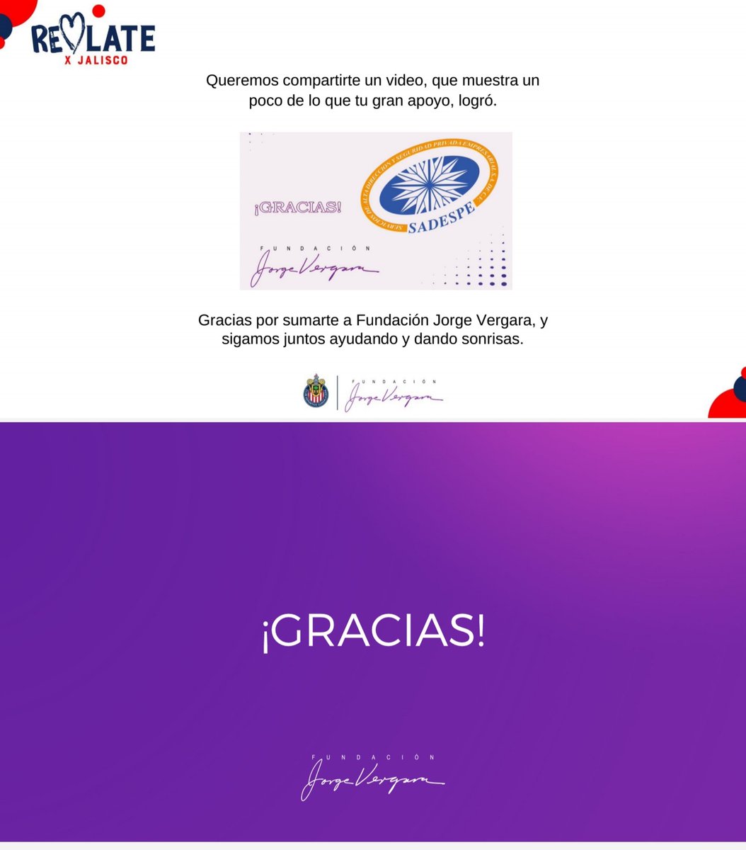 AMESP_oficial's tweet photo. La Mesa Directiva Presidida por el @CapSalvadorLop1 se complacen en felicitar a su Asociado #SADESPE por su extraordinaria labor social con la Fundación @FJorgeVergara
@Amauryvz @Chivas
"Unidos para llevar alegría y sonrisas a niñas y niños de Jalisco"
#Felicidades
#SoyAMESP https://t.co/kGrgp8AYq0