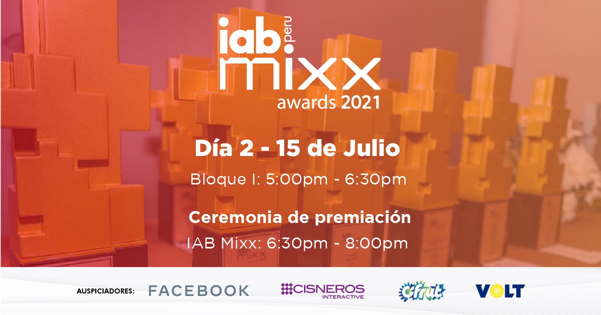 ConectorPeru's tweet image. 📢No te pierdas esta noche a las 6:30pm la ceremonia de los #IABMixxPeru2021 donde se premiarán a las mejores campañas digitales. @iabperu 

👉Registro libre: bit.ly/36DjDXt

#creatividaddigital #iabperu #iabmixxperu2021