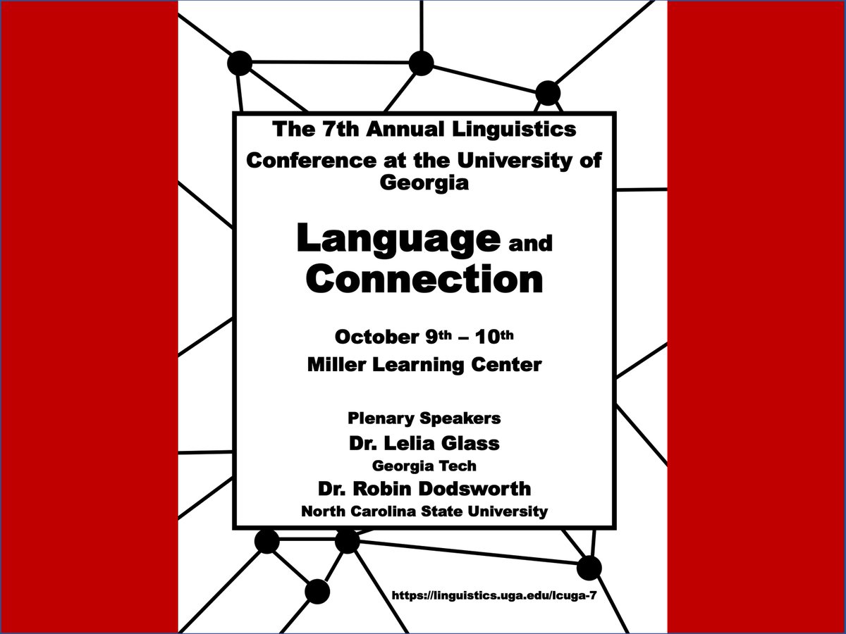 LingSocUGA's tweet photo. Last day to submit your abstracts for #LCUGA7! Join us this fall, October 9 and 10!

Submit abstracts here:
https://t.co/ncNVJvnxmy https://t.co/p6QhGMPJs7