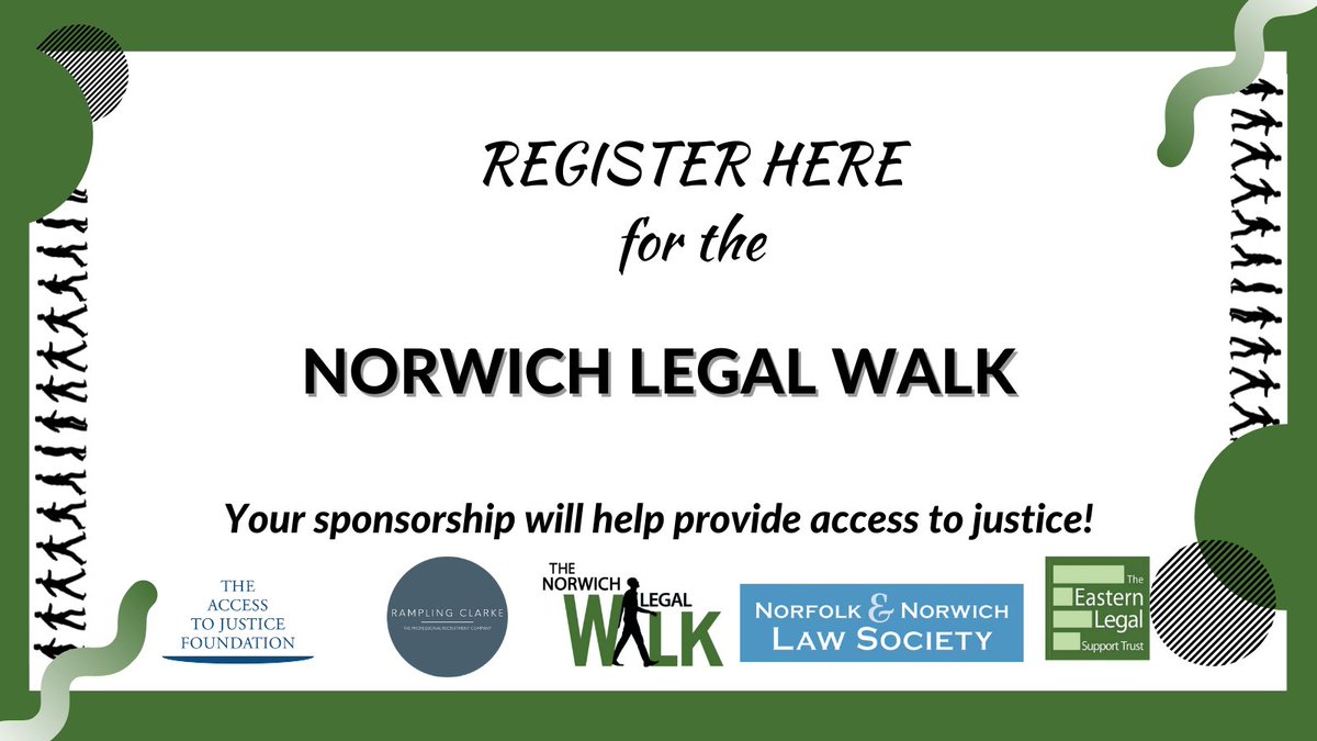 **SAVE THE DATE** The #Norwich  #LegalWalk will take place on Thursday 16th September sponsored by @NNLawSociety and @RamplingClarke . We are excited that @HatchBrenner have signed up (thanks for your support!). Who will be the next to join? bit.ly/NorLW21