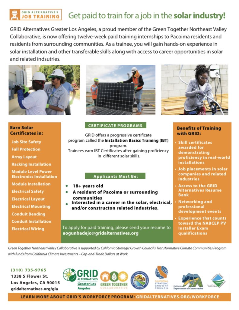 Green Together Collaborative Meet Ramon Ramos A San Fernando Valley Based Resident Who Has Completed Grid Alternatives Greater Los Angeles Gla S Free 12 Week Training Course In Solar Panel Installation