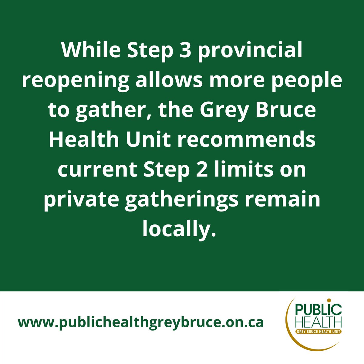 GBPublicHealth's tweet image. Delta Variant Concern - Roadmap for a Modified Step 3 in Grey Bruce
⚠️Grey Bruce is moving to a modified Step 3 with strong recommendations instead of regulatory orders to contain the spread of COVID-19. ⚠️
See Full News Release: www1.publichealthgreybruce.on.ca/About-Us/News-…