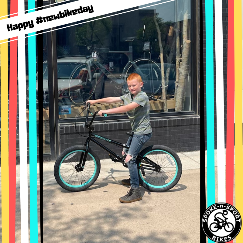Happy New Bike Day Gridyn! 
#luvmysnsbike #newbikeday #brookingssd #ridesns #spokensportbikes #bikesforeveryone #spokensportbrookings #kidsonbikes #futurecyclist #ridingisntcanceled #urbanbike #bikeboy #instabike  #earlyrider  #bmxisfun #bmxbikes #bmxstyle
