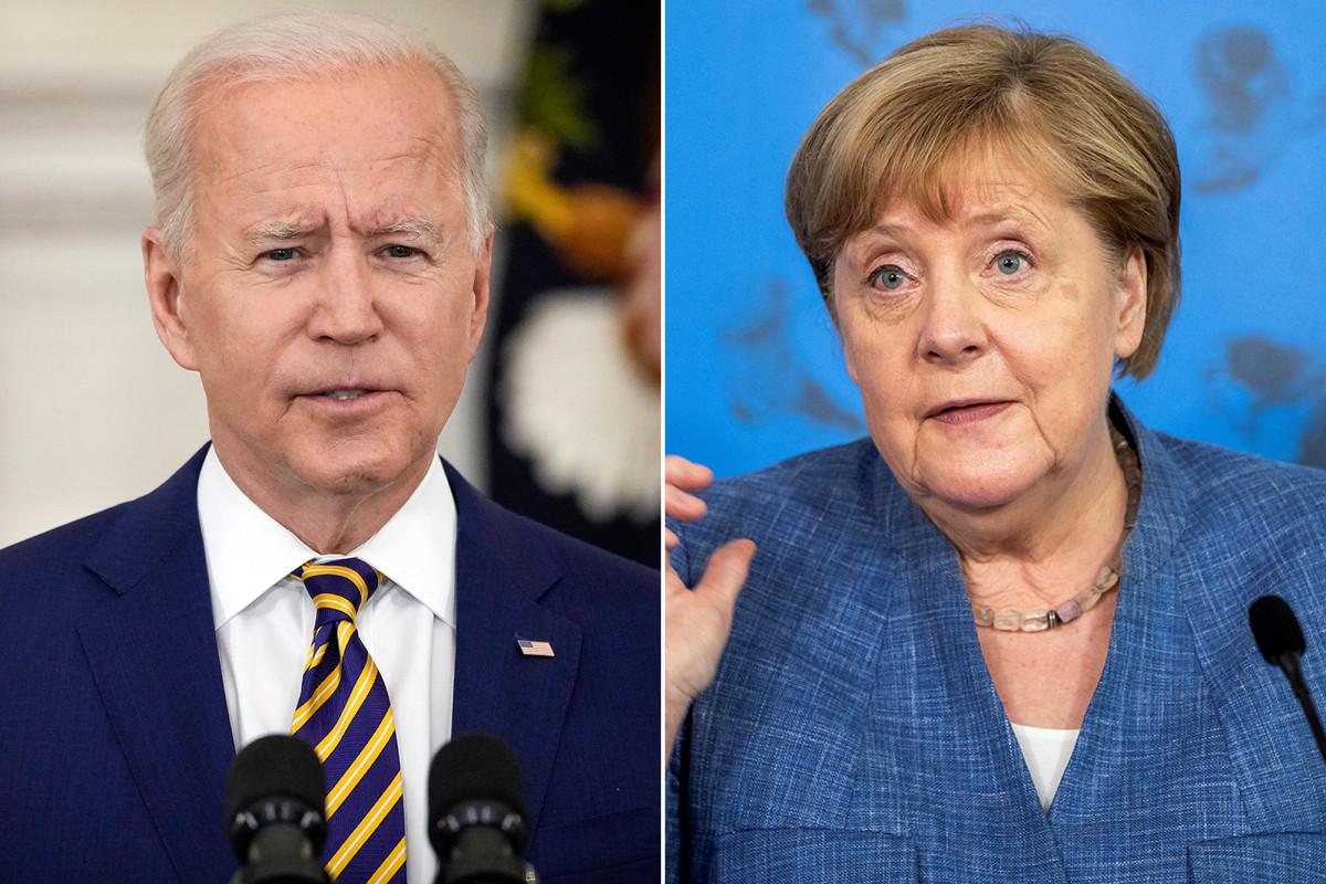 Biden denounces socialism during visit by Germany's Angela Merkel