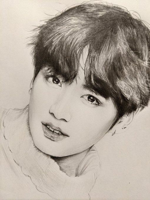 販売質屋 鉛筆画 Bts ジョングク 絵画 タペストリ