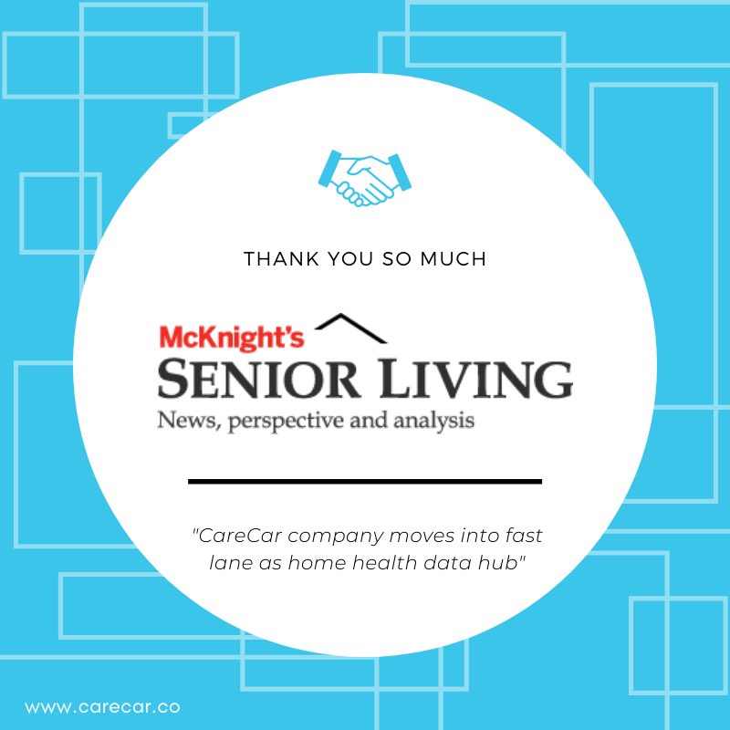 CareCarCo's tweet photo. We are so grateful to McKnight’s Senior Living for their recent article on how CareCar is “moving into the fast lane as home health data hub” Link below 👇
.
.
.
Article: https://t.co/sSNDawdvgY https://t.co/lJoG18Zlp9