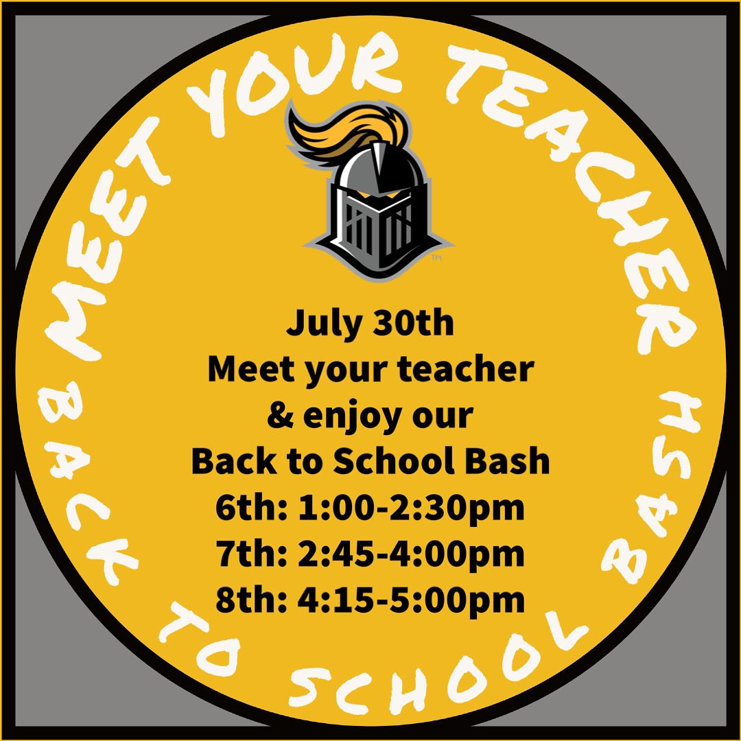 jordanmsgcps's tweet photo. #JMSBlackKnights we look forward to seeing you at Meet Your Teacher and Back to School Bash. Double check your grade level time! #centralgwinnett #gcps #backtoschool https://t.co/f2oezj35XZ