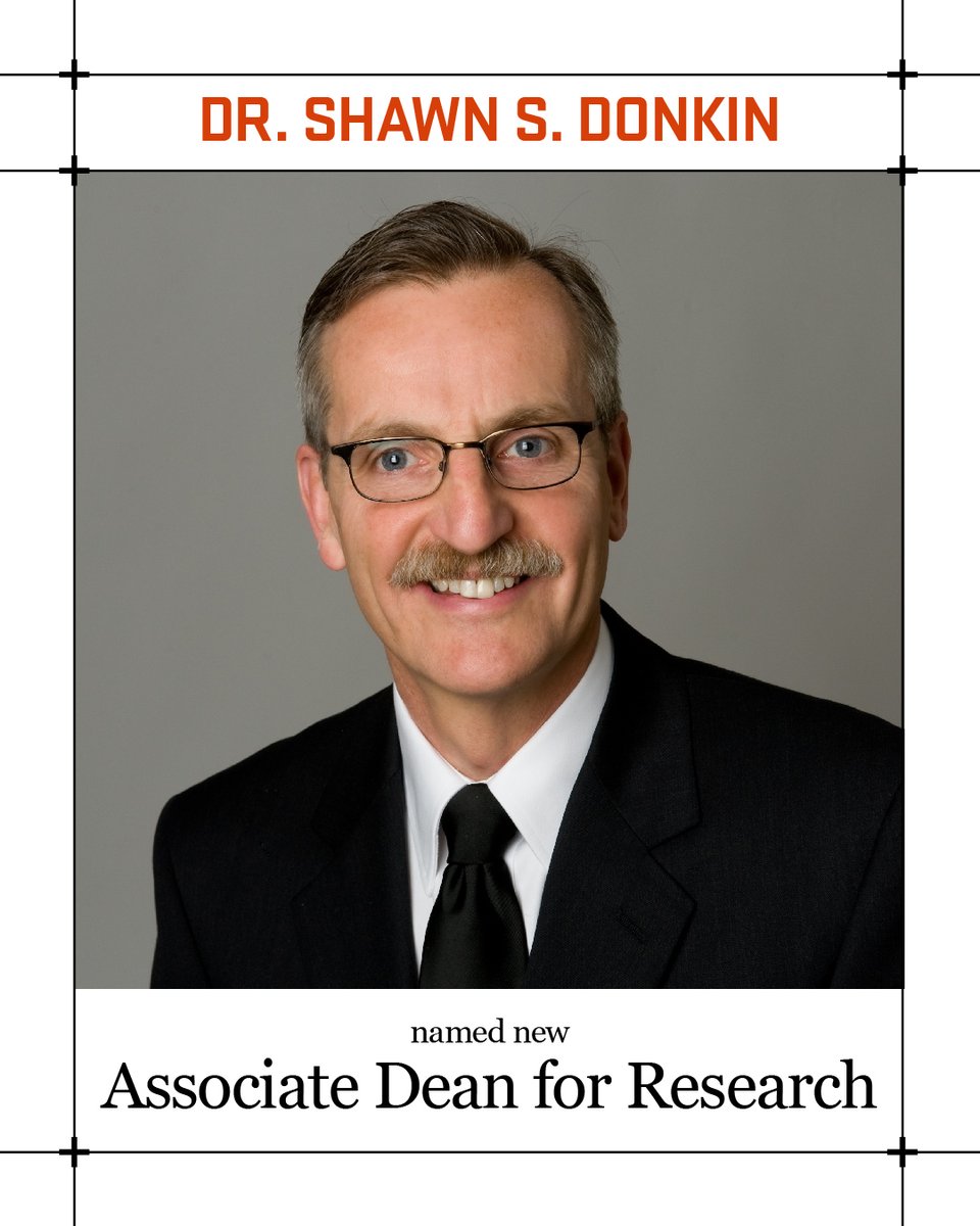 We welcome Dr. Shawn S. Donkin as the new Associate Dean for Research! He joins us from Purdue with experience serving as the Associate Director of the Ag Research Exp Station and Assistant Dean of Research and Graduate Education for nearly a decade.
👉 beav.es/3bV