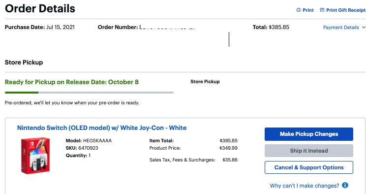 cSterbz's tweet photo. Thank you @mattswider for your help today pre-ordering the new @NintendoAmerica Switch OLED w/ White JoyCons from BestBuy! https://t.co/6OSwAxWkxO