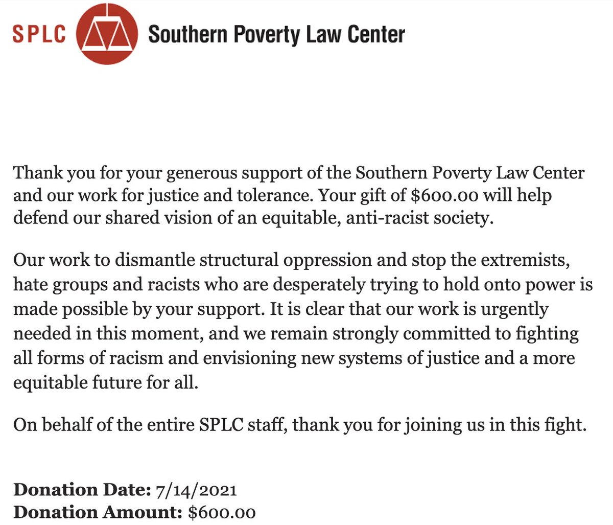 New Policy: Money received from confirmed racists will be donated in their name. Thanks for working against your cause Nick Fuentes!