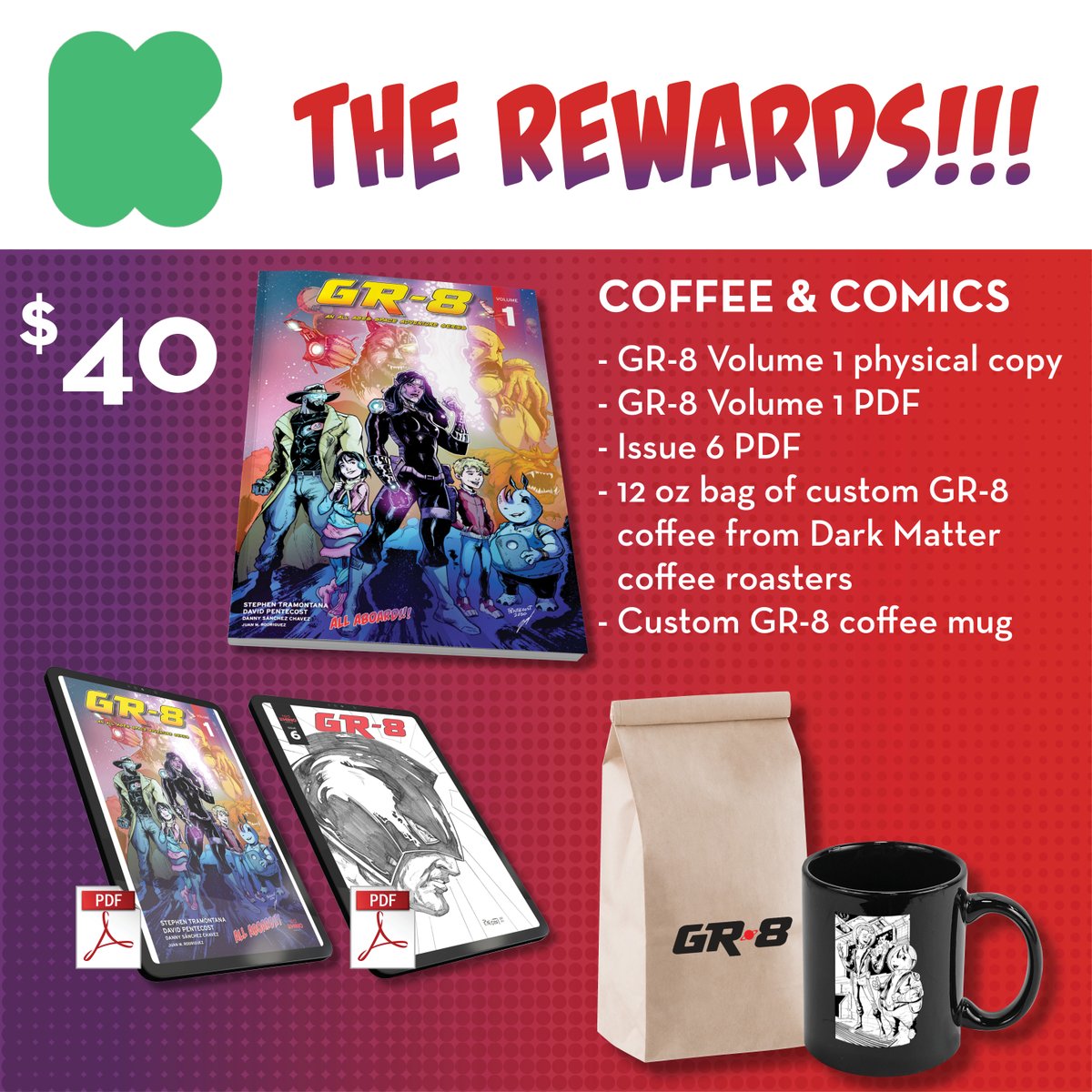 gr8_comic's tweet photo. Looking for a great comic the entire family can enjoy? Looking for some awesome items to go with said comic? 

We're in the final week of GR-8's campaign. If you love stories with heart, humor, and adventure - this one's for you!

#kickstarter #comics #comicart #indiecomics https://t.co/kGnYgWHwua