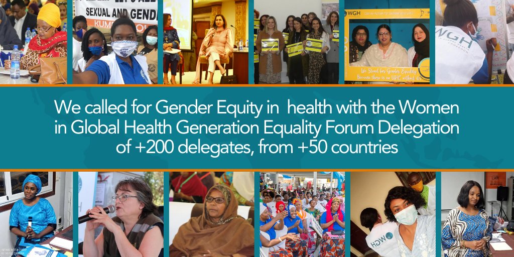 We called for gender equity in health with our +200 delegates from + 50 countries. Get the Download on Generation Equality Forum in our report!
#GenerationEquality #ActForEqual #GenderEqualHCW. 

SHARE WIDELY - mailchi.mp/womeningh/gef-…