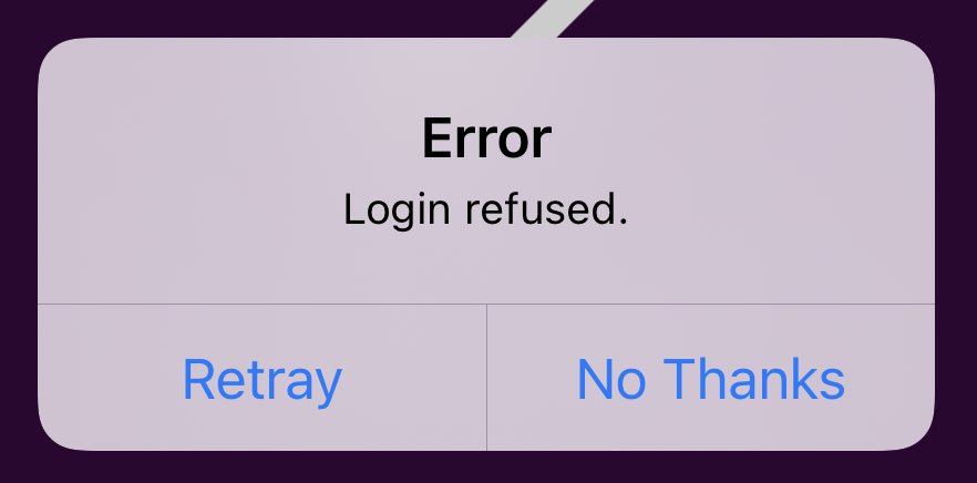 What on earth is going on here?!

I tried to “retray” a couple of times but no luck. So I tapped “No Thanks” and I was logged in.

So confused.