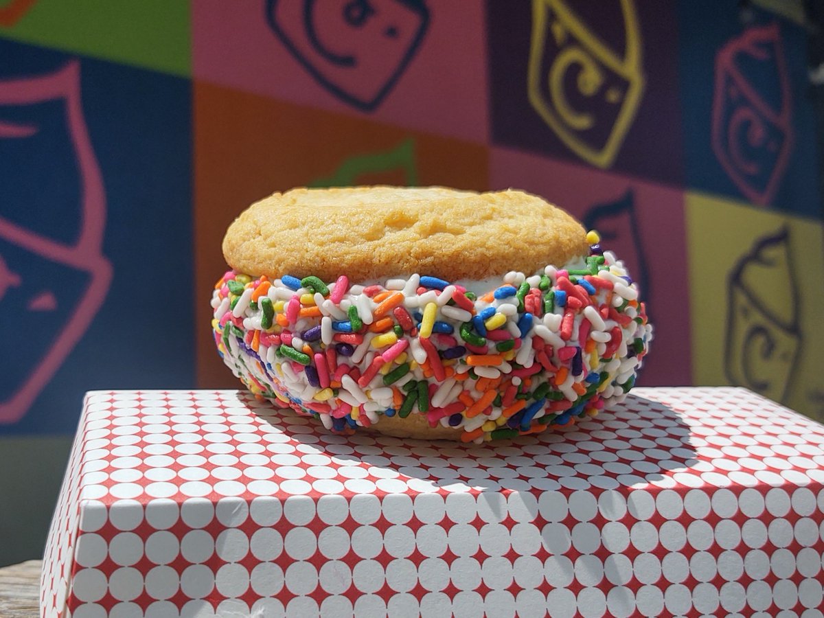 CurlysFrozenCu's tweet photo. It might be our Birthday, but you're getting the presents! Get $1.00 off when you purchase a Birthday Cake Ice Cream Sandwich, or add Rainbow Sprinkles to any Custard or Concrete at no charge through the end of July. https://t.co/PEjZNHkfso