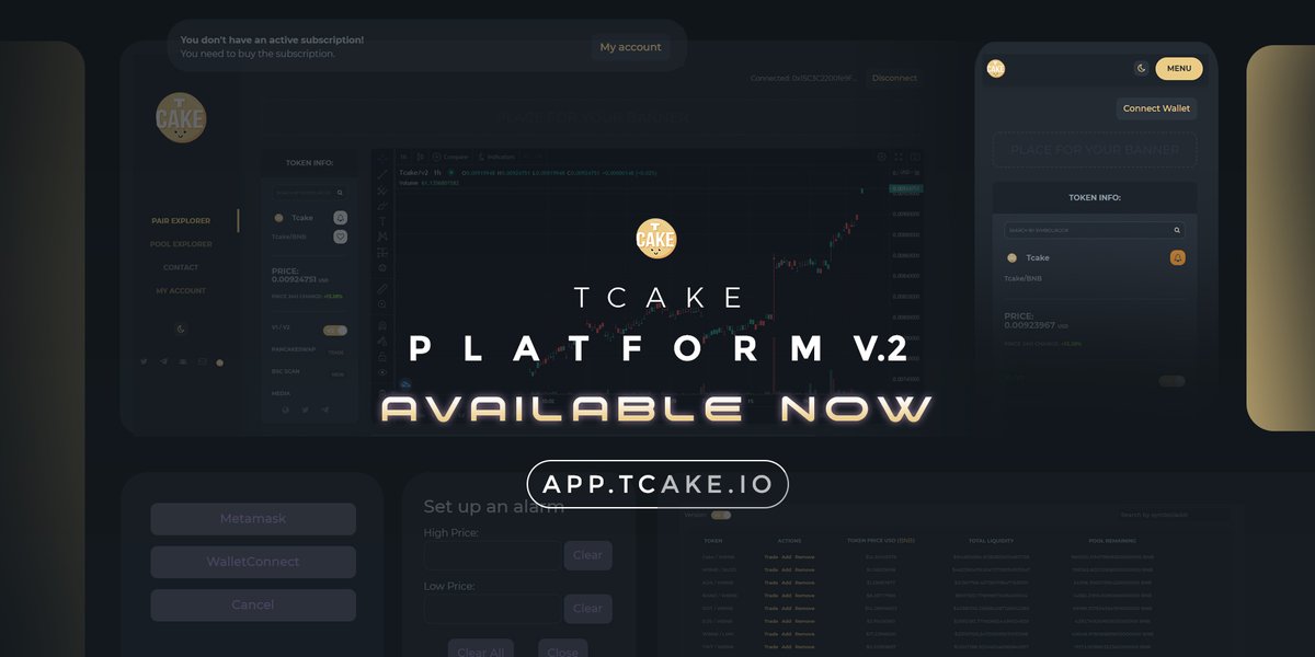 Upgrade platform to version 2.0 successfully completed.

Upcoming events : 

🟢Listing on Probit Global
🟢Staking APY 180% 

Tcake.io