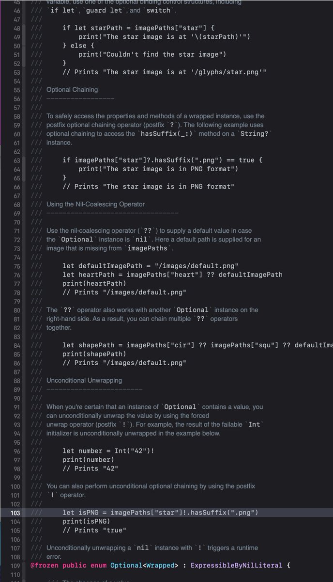 If you're new to iOS - here is some evergreen advice:

👉 View the header file, or go to a definition, to read the comments 👈

Often times, it'll house incredibly valuable docs you won't find anywhere else. For example, look at all of this info over Swift's Optional type 😍!