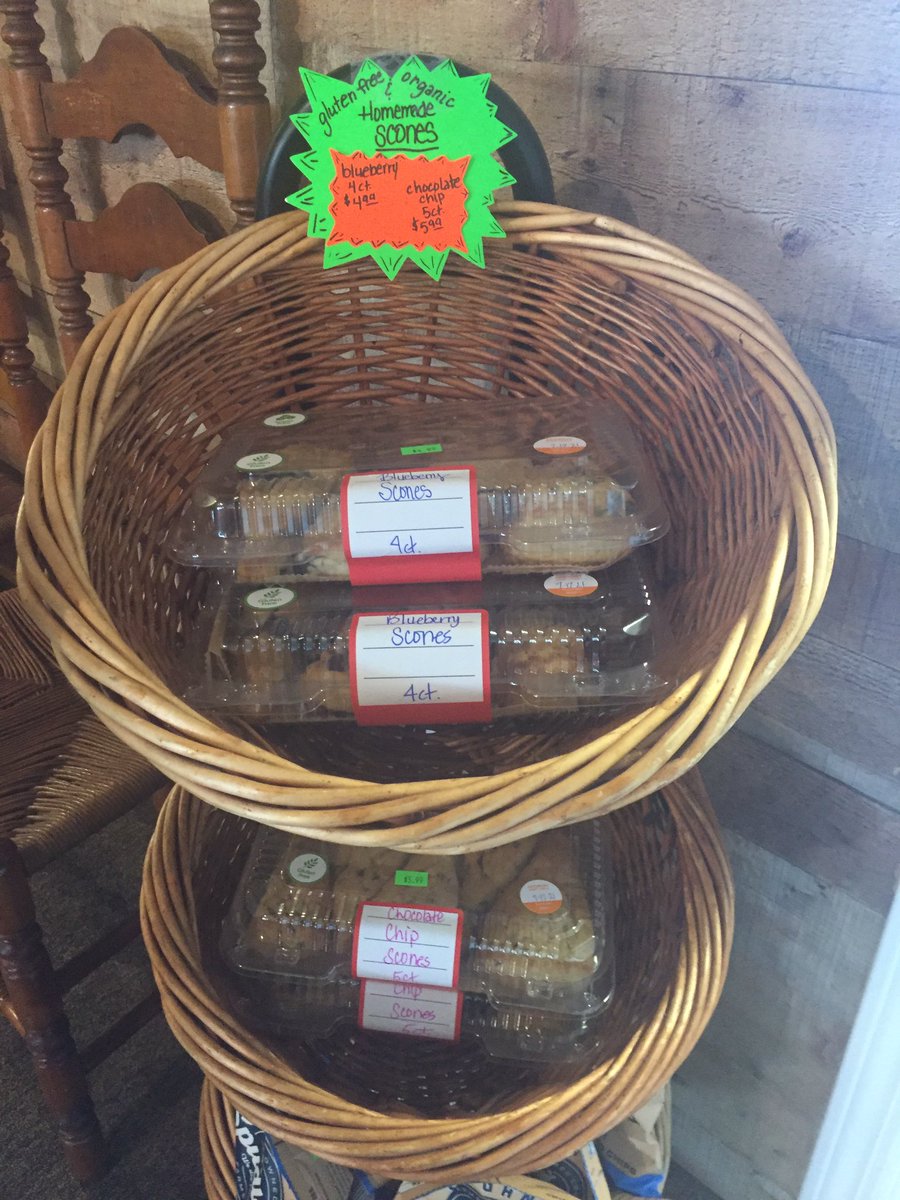 LinDeb8's tweet image. Come try our gluten free organic delicious homemade scones. We have blueberry and chocolate chip. Hurry while they last