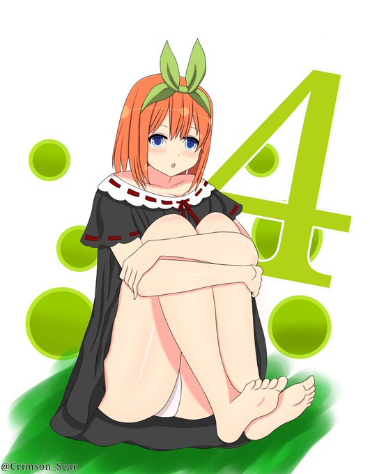 Ketsueki Shu 🩸さんがTwitterに投稿した中野四葉(五等分の花嫁)のイラスト。