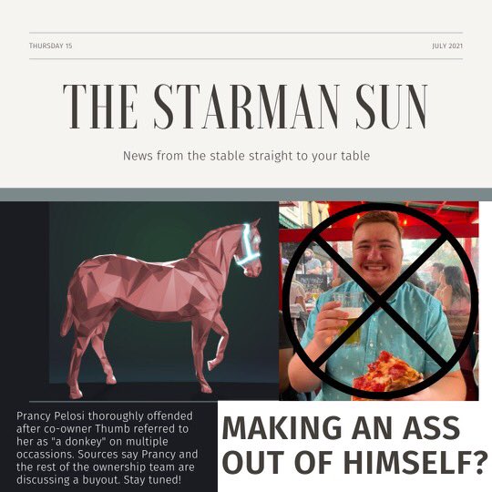 StableStarman's tweet photo. BREAKING: Straight From The Trough: https://t.co/u3xG9ZhAmJ
