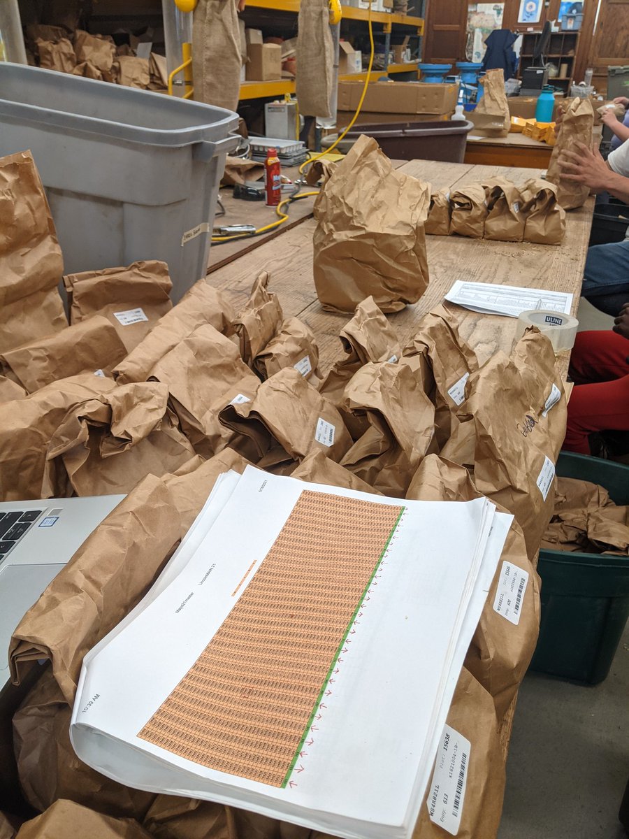 Huskerwheat's tweet photo. We are still harvesting, but now most of the work has shifted to seed processing. Including one of my favorite activities (๐
) - rectifying oops-es. #WriteThemDown #DontForgetYourMaps https://t.co/A6yivSkbAh