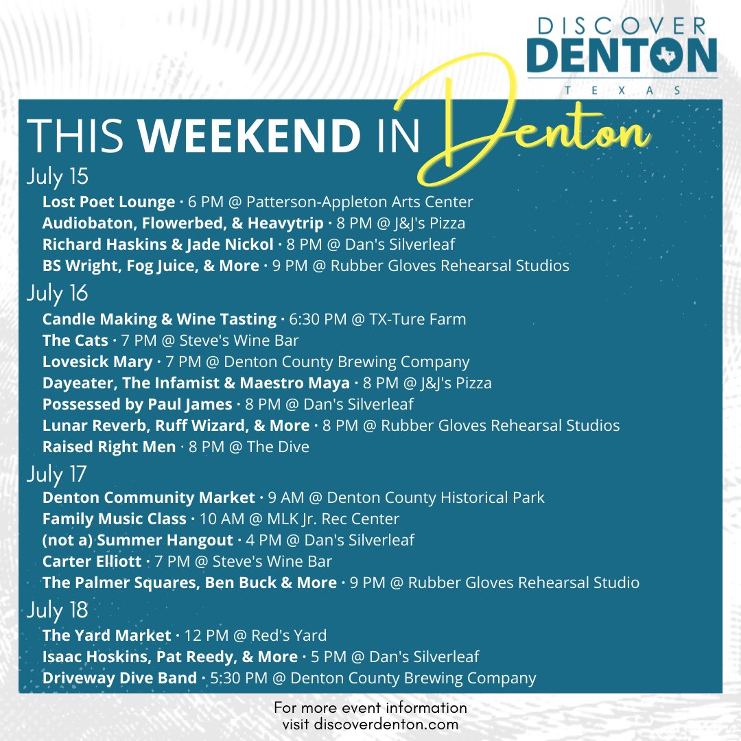 Discover Denton Texas on Twitter "This weekend is packed with live