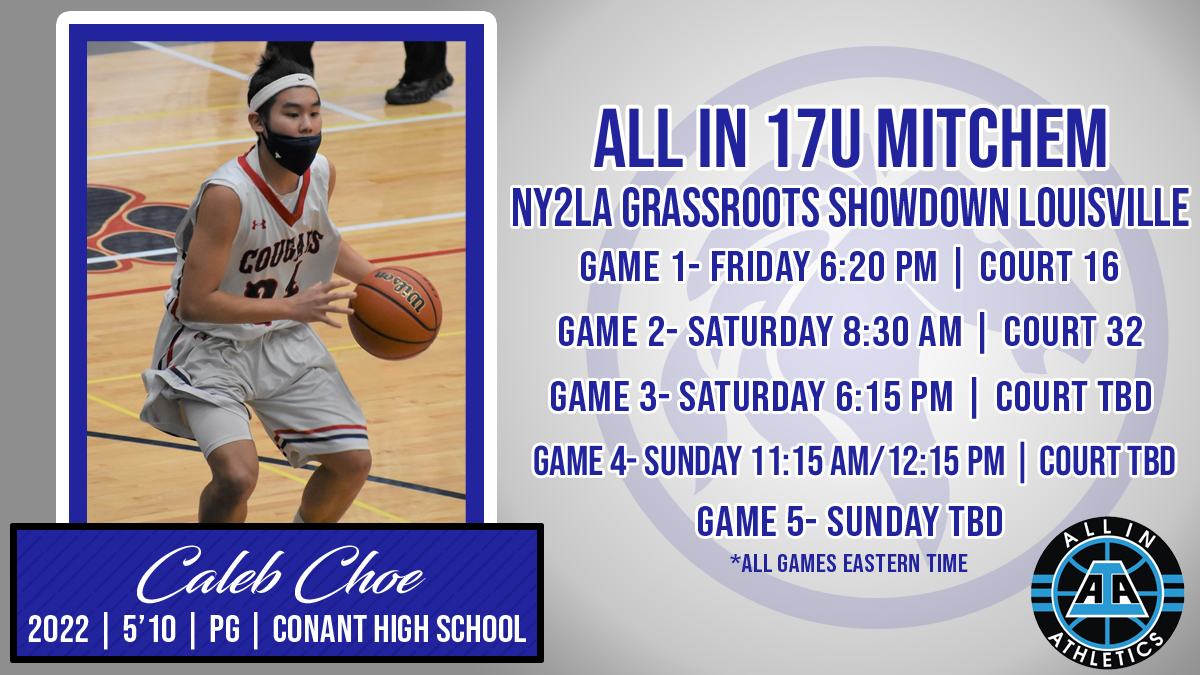 Dark Horse Recruits (@dhrecruits) on Twitter photo 🚨LIVE PERIOD 2🚨
#DarkHorse 2022 5'10 PG Caleb Choe (Conant HS, IL) will be competing in the <a href="/ny2lasports/">NY2LA SPORTS</a> & <a href="/hoopseen/">HoopSeen</a> event in Louisville, KY during live period 2.
📍 Louisville, KY
🏀 <a href="/aiathletics/">ALL IN Athletics</a> 17U Mitchem
📱 <a href="/calebchoee/">Caleb Choe</a>
🎥 youtu.be/C0g79wrvXMc 🚨LIVE PERIOD 2🚨
#DarkHorse 2022 5'10 PG Caleb Choe (Conant HS, IL) will be competing in the <a href="/ny2lasports/">NY2LA SPORTS</a> & <a href="/hoopseen/">HoopSeen</a> event in Louisville, KY during live period 2.
📍 Louisville, KY
🏀 <a href="/aiathletics/">ALL IN Athletics</a> 17U Mitchem
📱 <a href="/calebchoee/">Caleb Choe</a>
🎥 youtu.be/C0g79wrvXMc