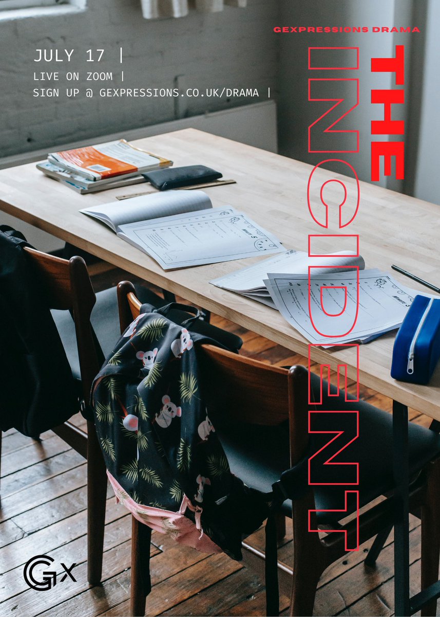 “In this interactive online play, 4 students give their version of events and ask YOU, the school governors (audience members) to help the head teacher make the final decision on who is guilty of being responsible for ‘The Incident’’

Two days until showtime🌟